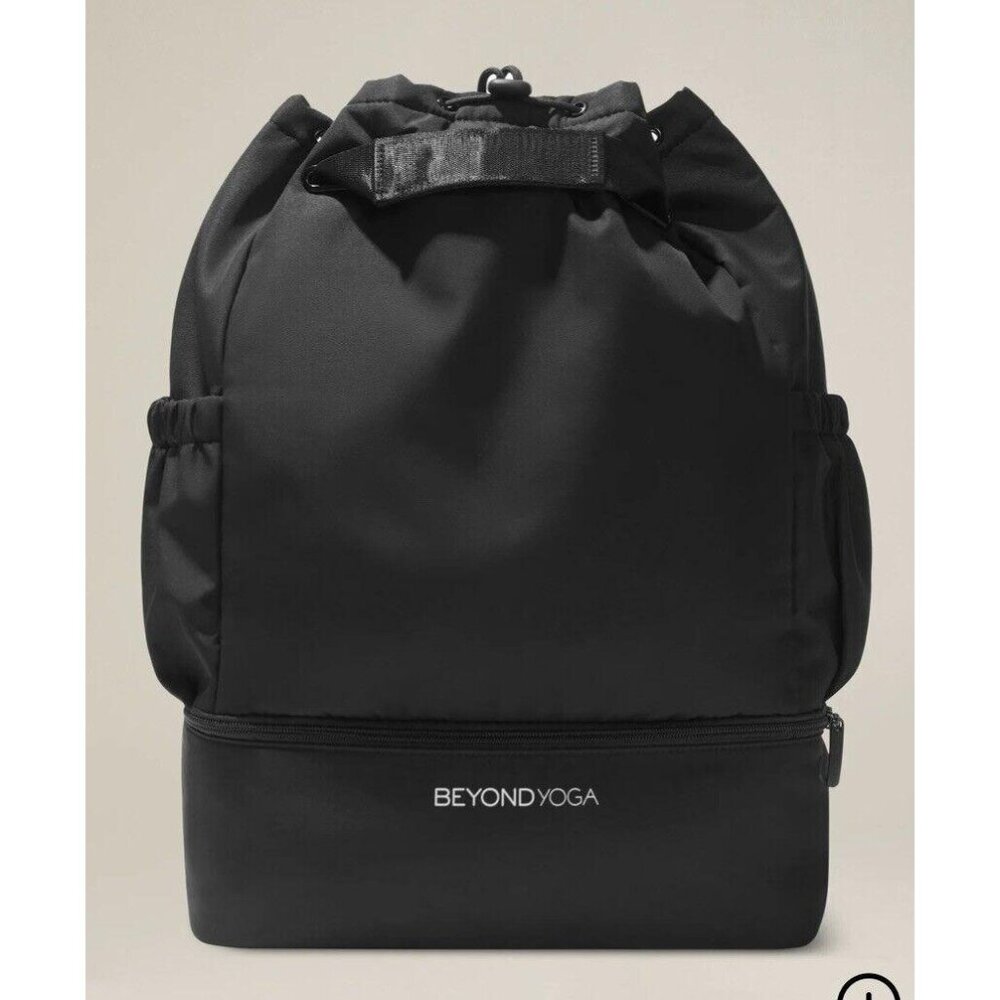 Beyond Yoga NWT Convertible Gym Bag Backpack Black Shoe Compartment Retail $80